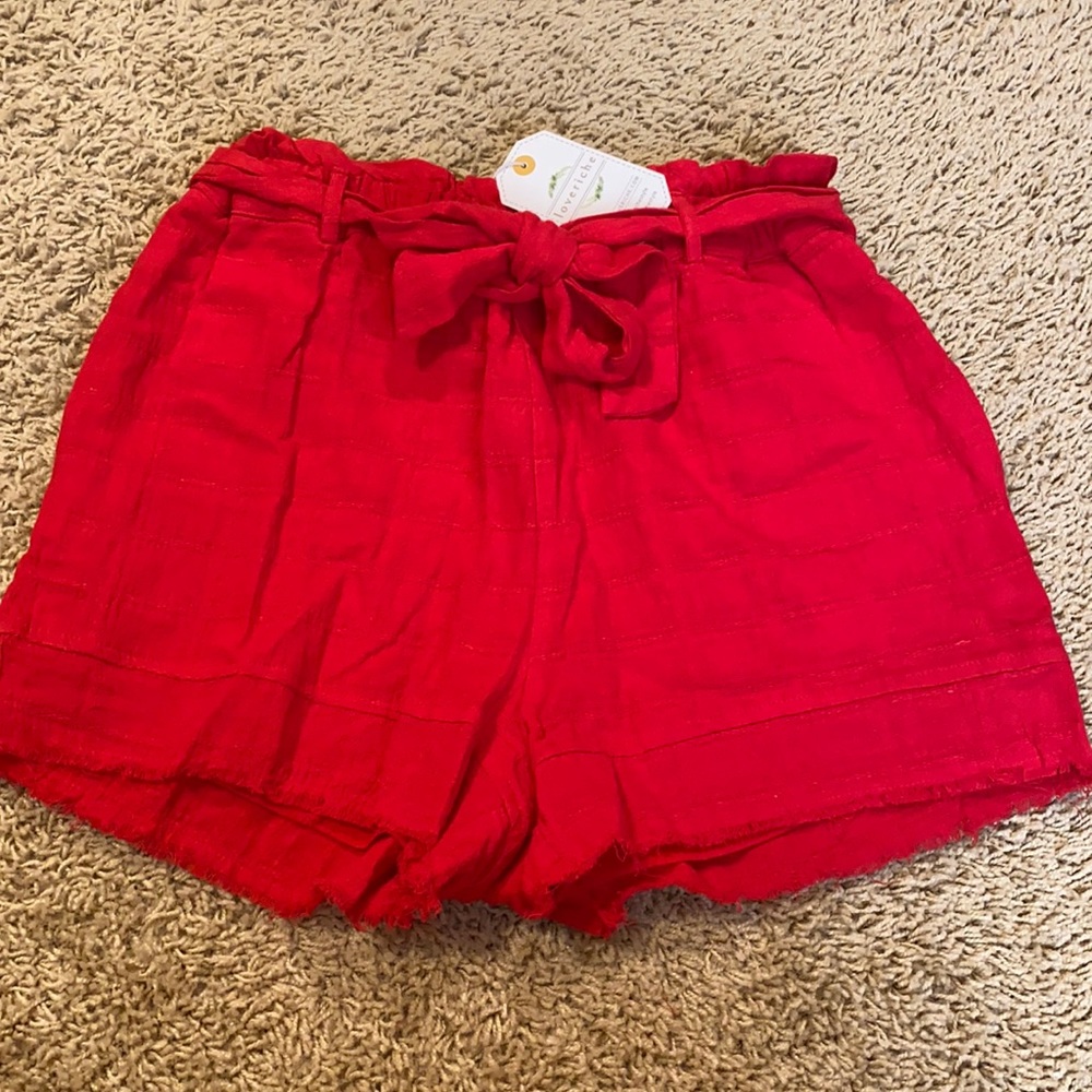 Red High-waisted Shorts